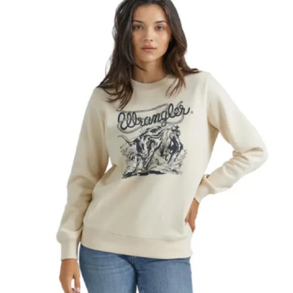 Wrangler Beige Logo Crewneck Sweatshirt
